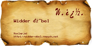 Widder Ábel névjegykártya
